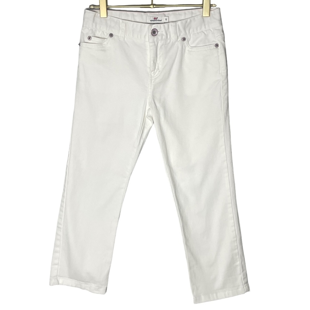 Girls Vineyard Vines White Slim Straight Crop Jeans Size 12